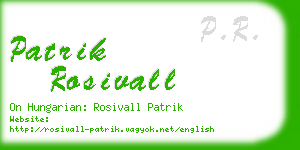 patrik rosivall business card